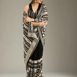 black-georgette-threadwork-saree-with-matching-blouse-piece